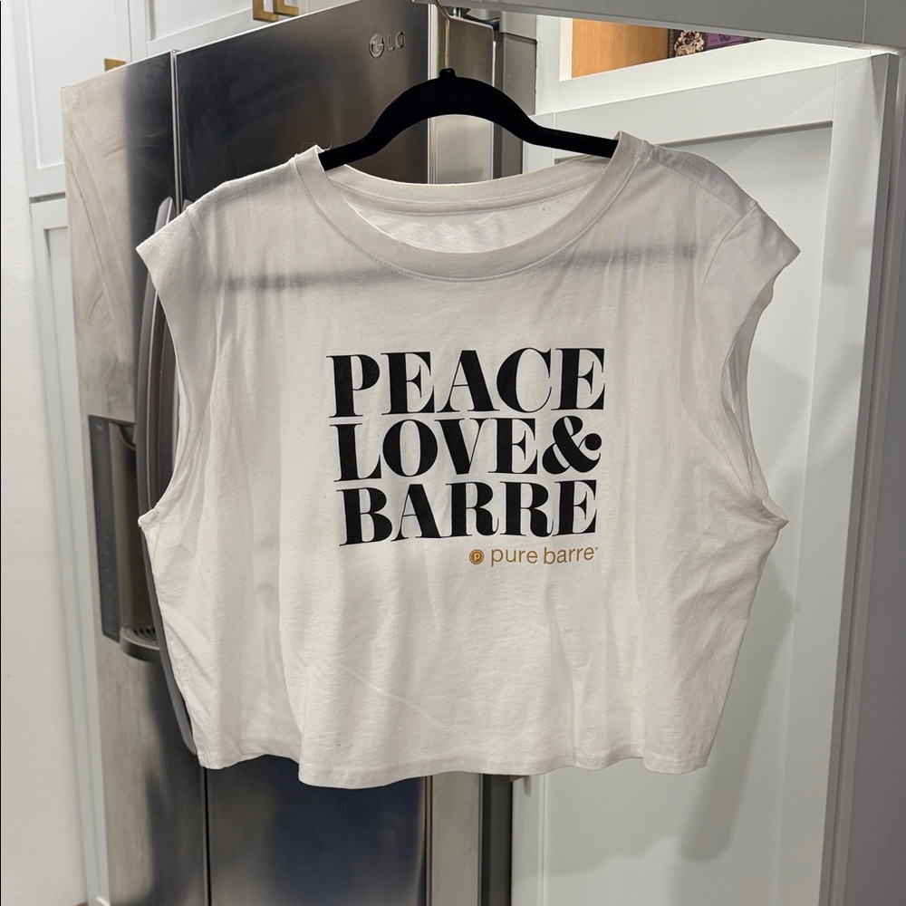 Pure Barre White Sleeveless Crop Top